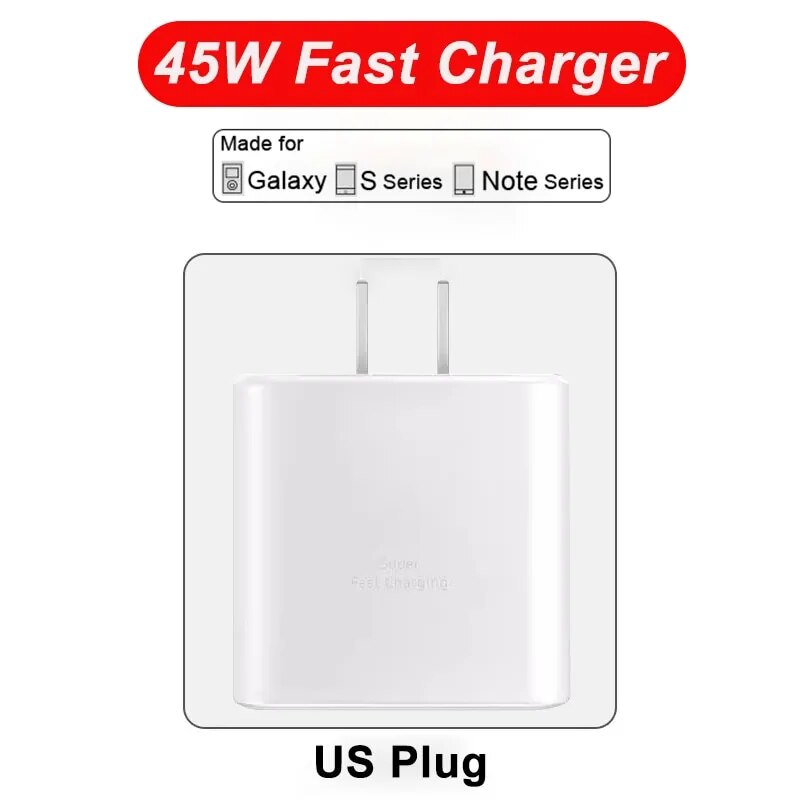 For samsung original pd 45w usb type c charger for samsung galaxy s23 s22 s21 ultra s20 s10 note 10+ 20 a54 fast charging cable