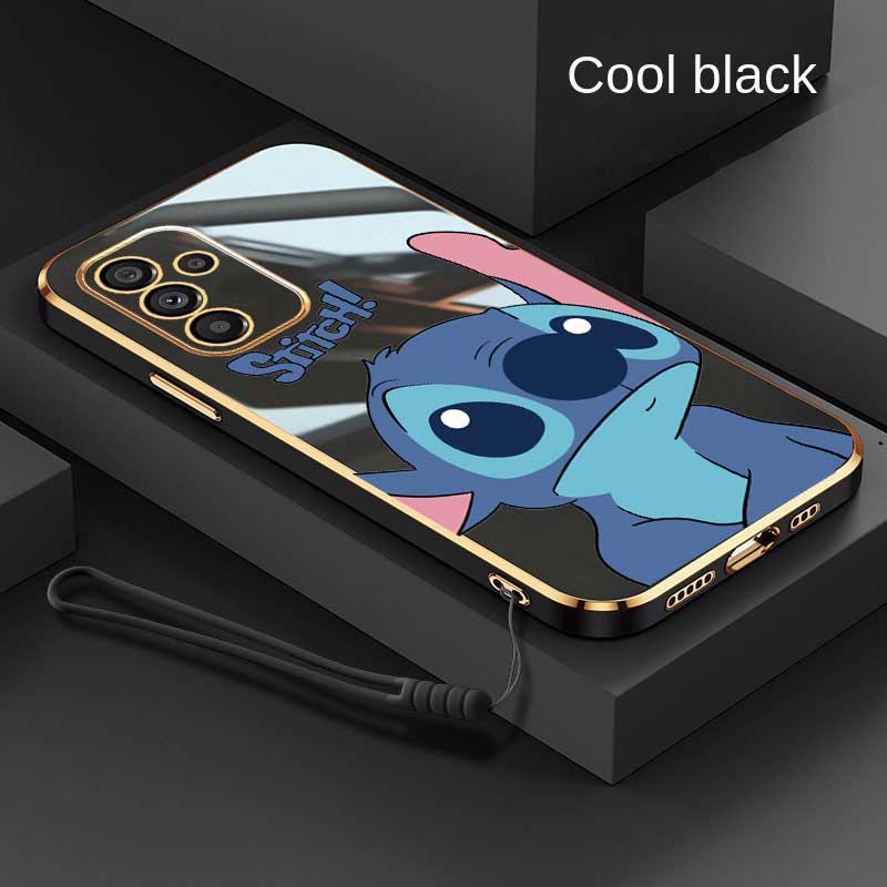 Samsung Galaxy A06 A16 Stylish Monster Stitch Glossy Plating Square Edges Case Exquisite Soft Casing Cover. 