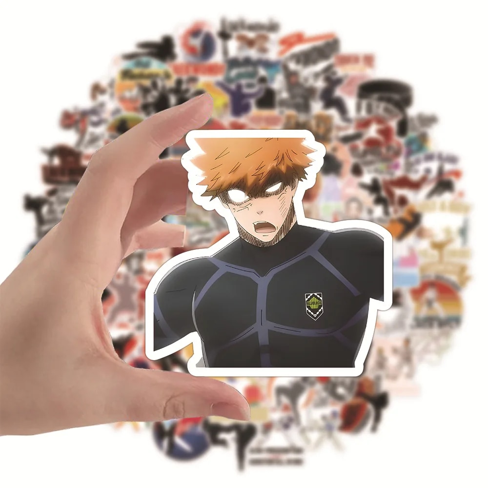 100 s Blue Lock Stickers Isagi Yoichi Cartoon Stickers Decals DIY Phone Case Laptop Skateboard Cool Anime Kids Sticker Toy. 