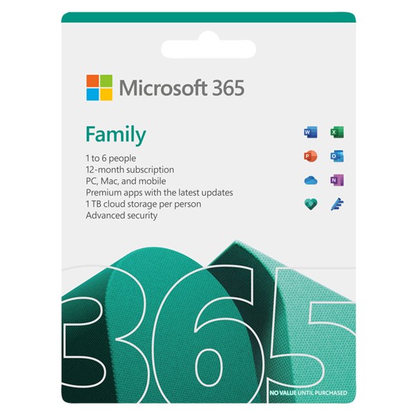 Phần mềm văn phòng Mirosoft Office 365 Family - Hàng chính hãng nguyên hộp nguyên seal
