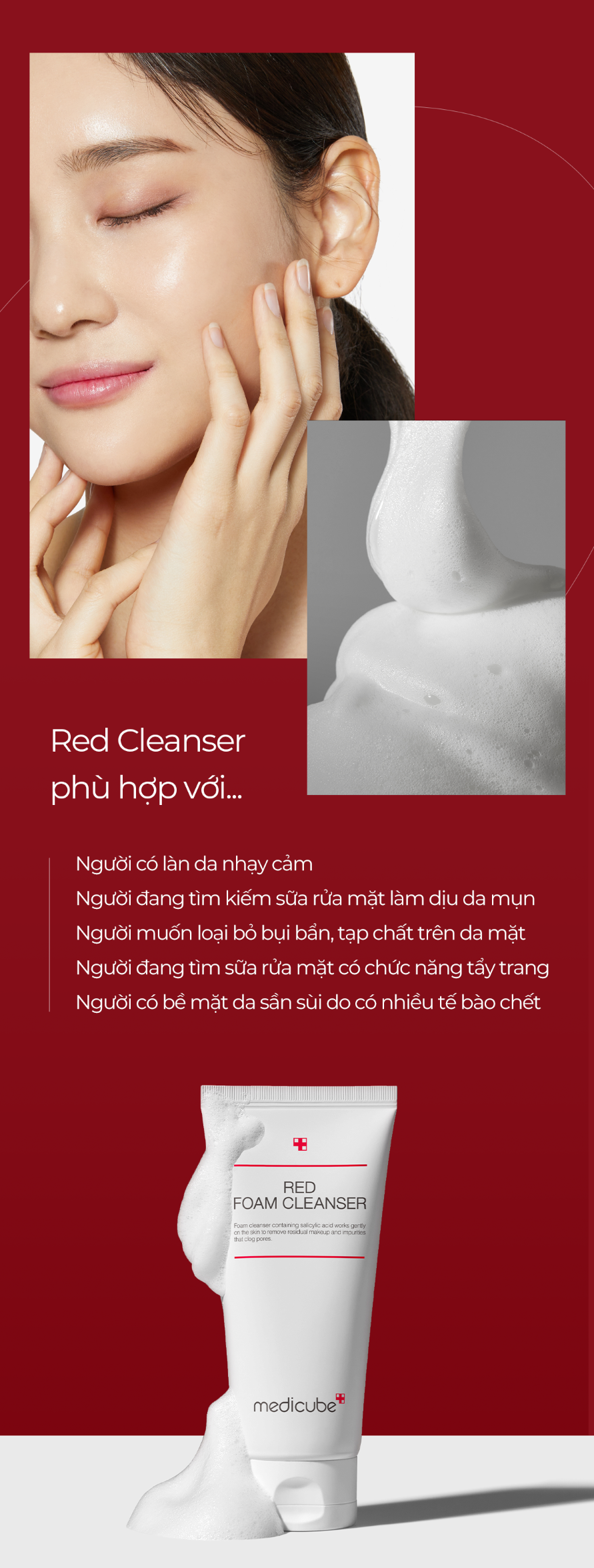 Sửa rửa mặt Medicube Red Foam Cleanser 120ml