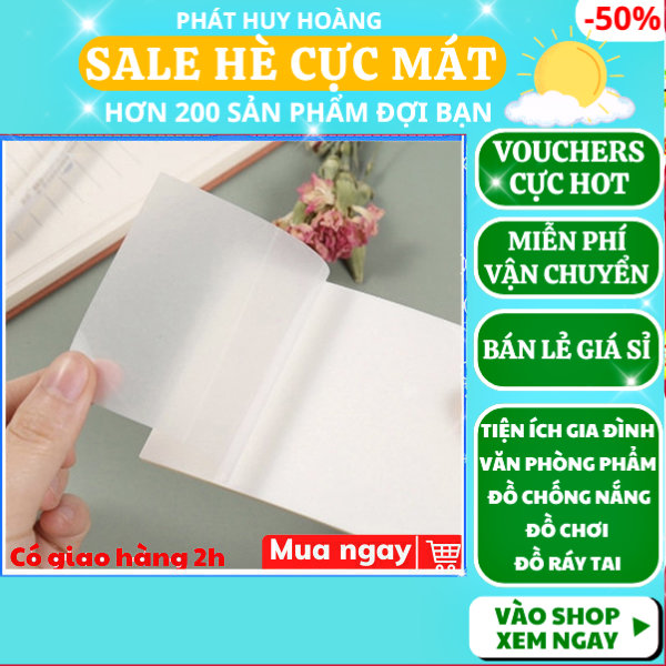 50 paper note transparent handy, set 50 note paper notes, paper note transparent waterproof convenient creative, paper note transparent notes simple self-adhesive, set of 50 sheets paper note work waterproof, Phát Huy Hoàng