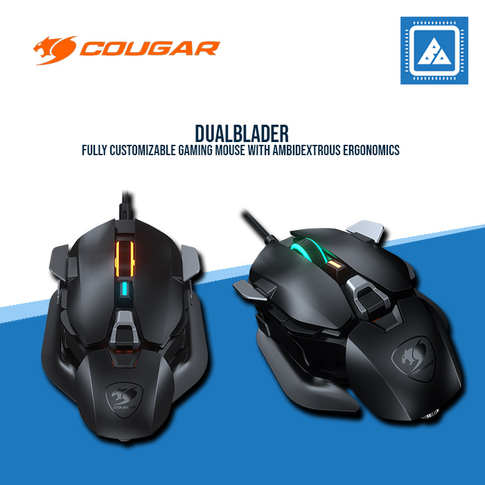 DUALBLADER Fully Customizable Gaming Mouse With Ambidextrous Ergonomics