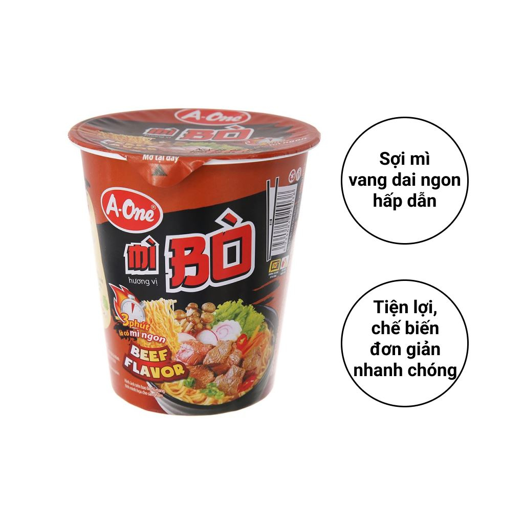 Combo 3 Ly Mì A-One Ly nhiều hương vị