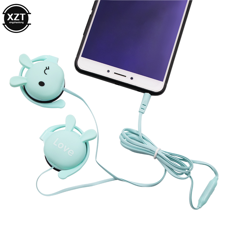 Cute 3.5mm Headphones Rabbit Cartoon Earphones 3.5mm Aux Stereo With ...