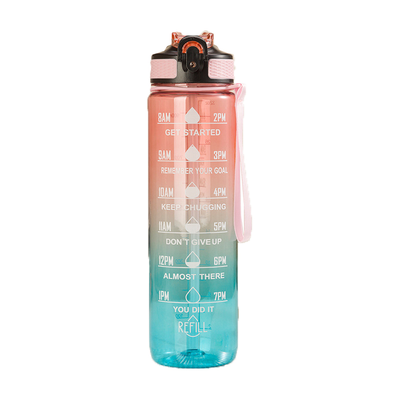 Locomotion 1000ml Water Bottle With Straw Plastic Bottle Water Travel ...