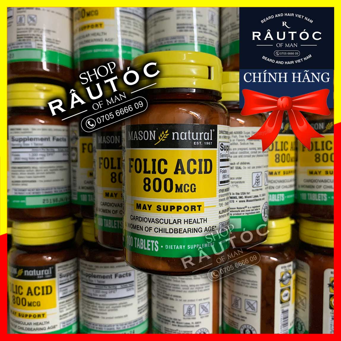 Folic Acid 800 mcg - Hỗ Trợ Mọc Râu