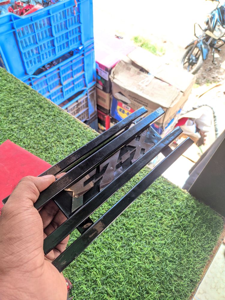 Yamaha FZX Silencer Cover Silencer Guard Silencer Protector Black Metal Box khacha with SS Monogram. 