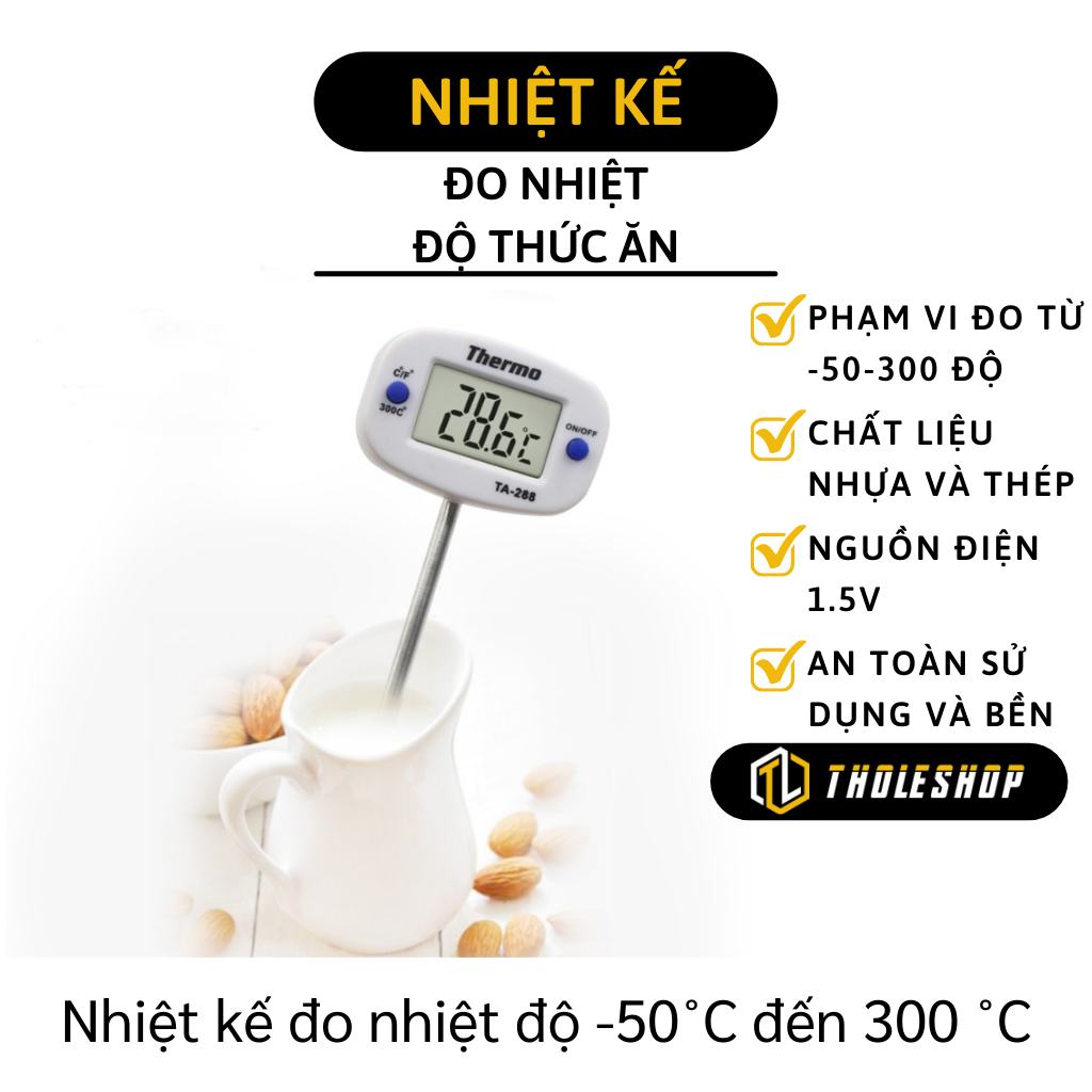 Nhiệt kế đo nước pha sữa - Nhiệt kế điện tử đo nhiệt độ thức ăn cho bé màn hình led hiển thị chính xác cao