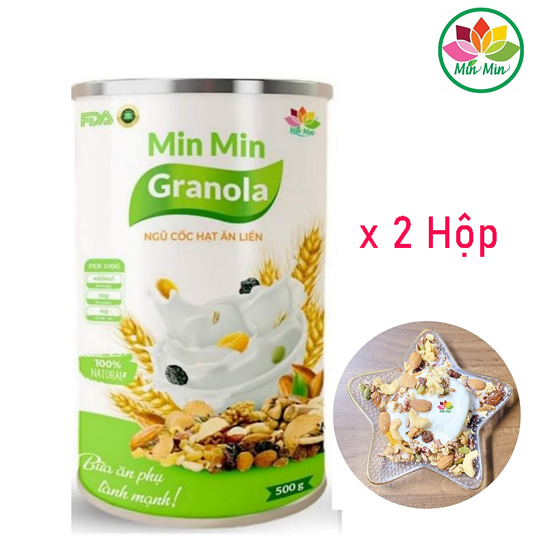 NGŨ CỐC HẠT GRANOLA MINMIN HỘP 500gr