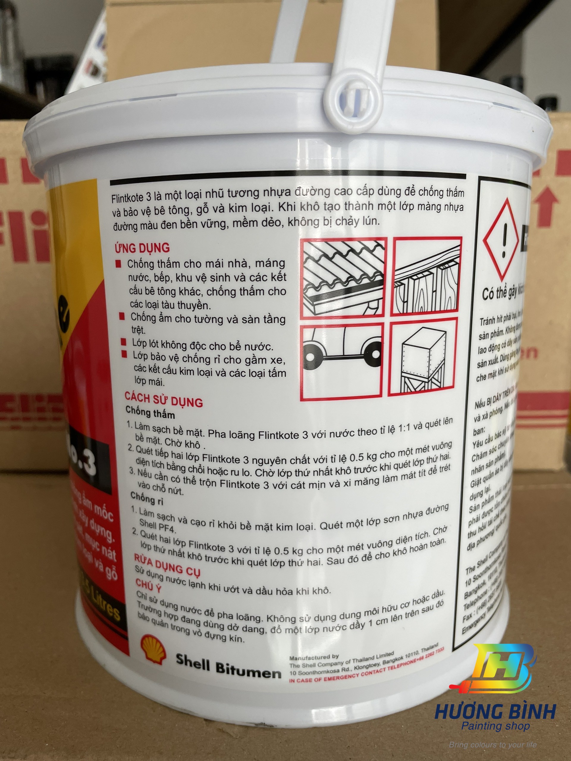 [Thùng 3,5L] Sơn chống thấm gốc Bitum Flintkote No.3 (màu đen)
