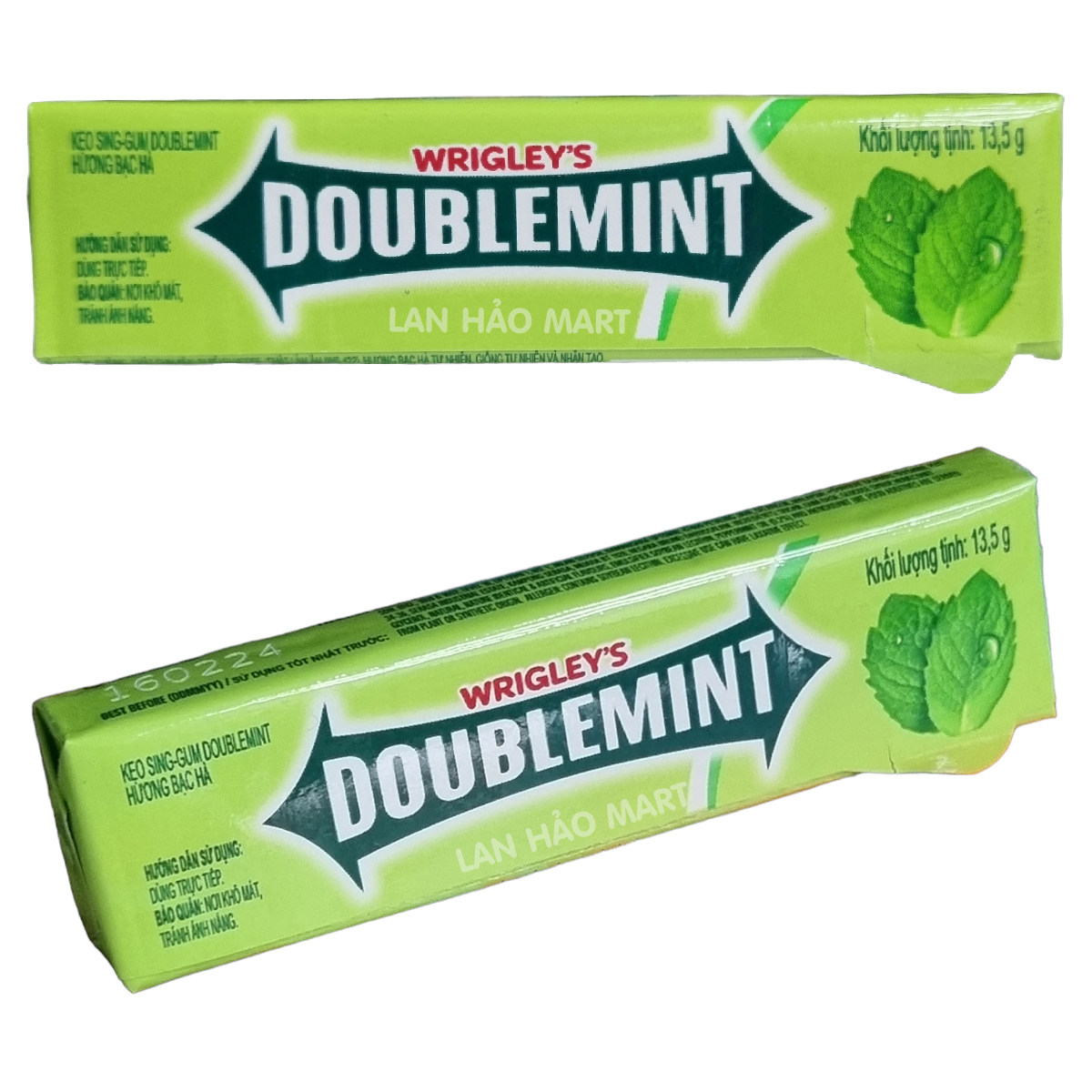 [COMBO 5 CÂY] Kẹo Sing Gum Doublemint Bạc Hà Wrigley's 13,5g