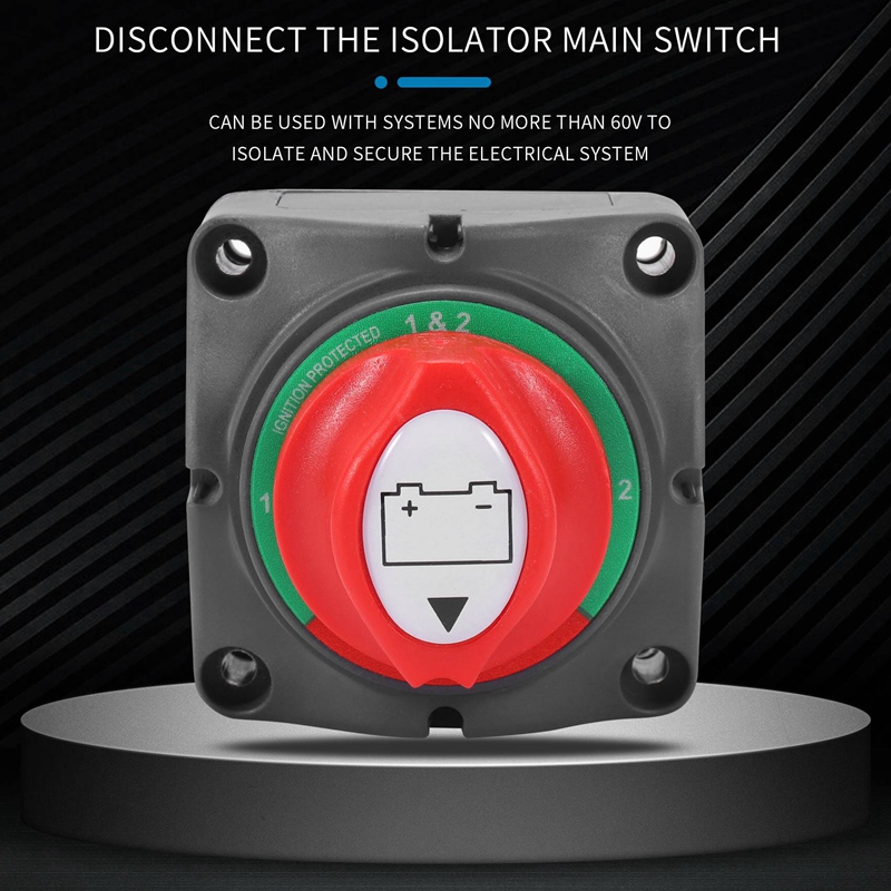 3 Position Disconnect Isolator Master Switch, 12-60V Battery Power Cut Off Kill Switch, Fit for Car/Vehicle/RV/Boat/Marine, 200/1250 Amps Waterproof