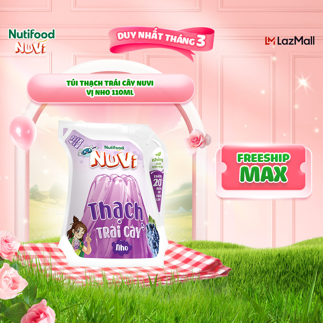Túi Thạch Trái Cây NuVi Vị Nho 110ml