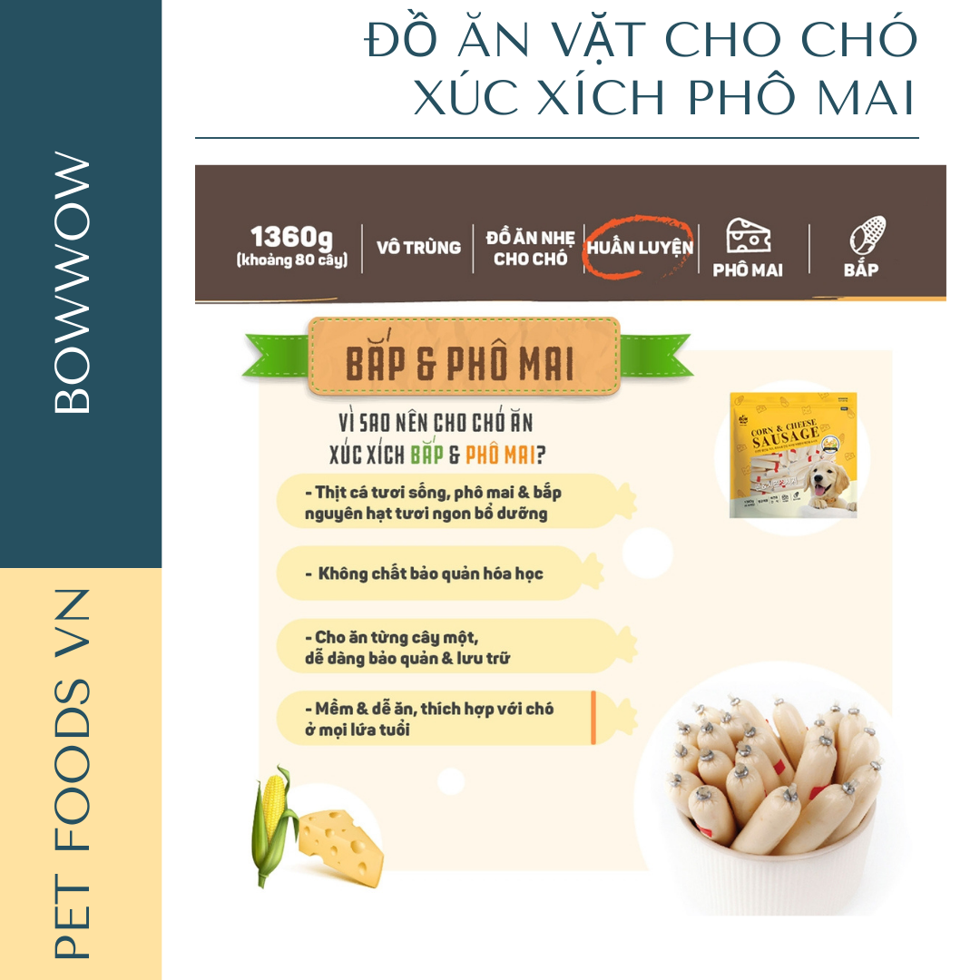 Xúc xích cho chó BOWWOW 1360g