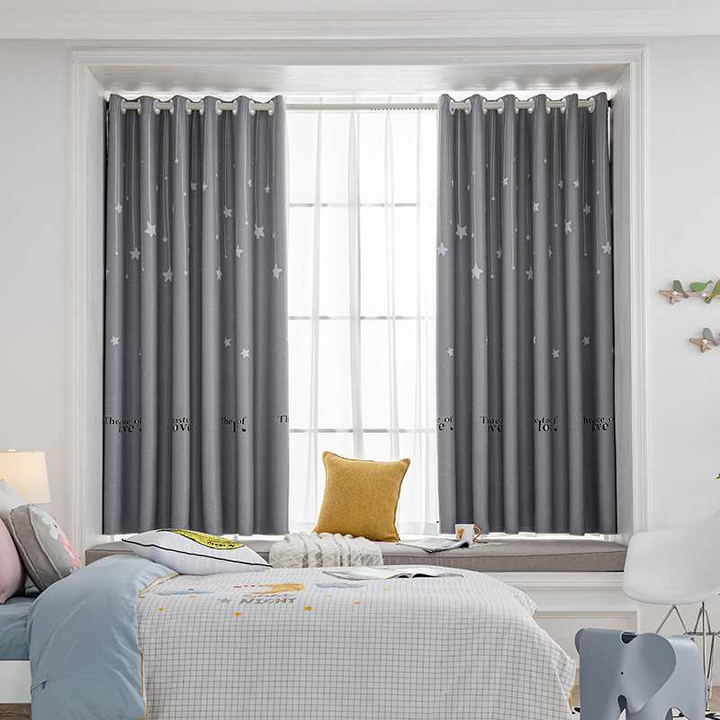 Rèm khoen lỗ, khoen ri đô, rèm dán tường mẫu sao dây xám chống nắng decor trang trí nhà cửa, nhiều size