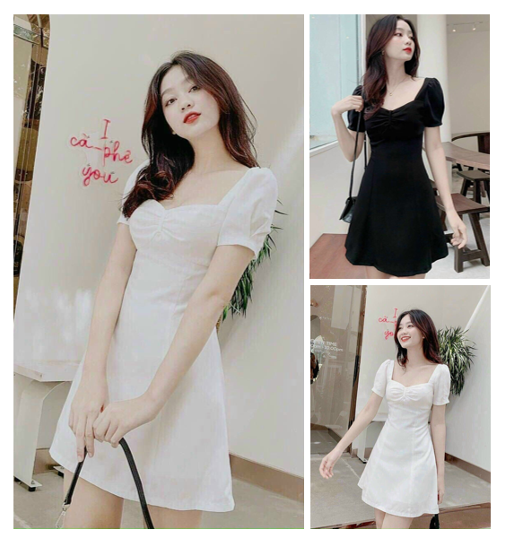 Váy Đầm Tiểu Thư Siêu Xinh Tôn Dáng Sáng Da 2 Màu Lựa Chọn