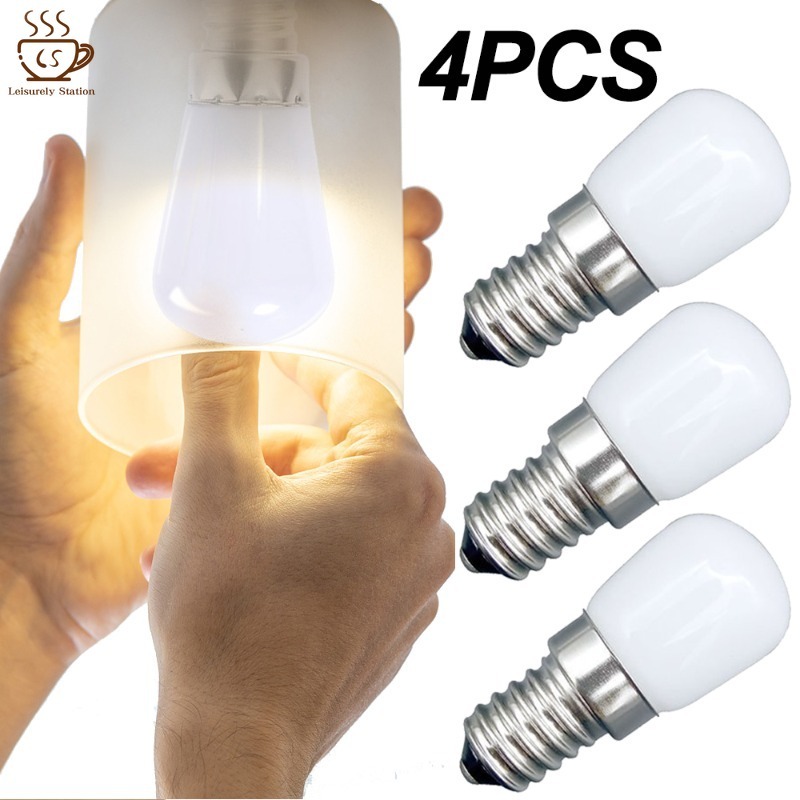 1/4Pcs Mini LED Refrigerator Light Bulbs for Kitchen Bedroom Home E12 E14 Screw Bulb White Display Cabinet Lights 220V