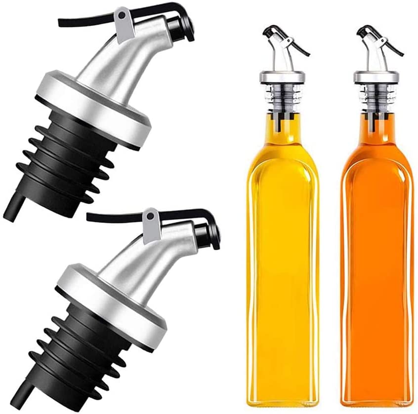 2 Pcs Oil Pour Spouts,Olive Oil Leakproof Spouts Wine Dispenser Pourer Kitchen Tools Bottle