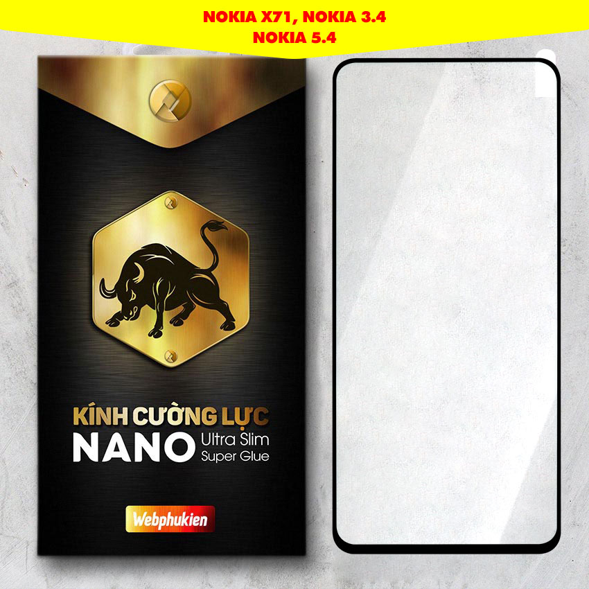 Kính cường lực cho nokia x71, nokia 3.4, nokia 5.4 full màn hình hiệu webphukien combo 2022