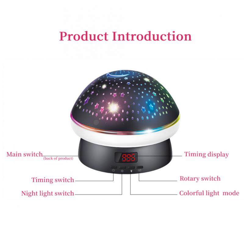 ใหม่ Galaxy โปรเจคเตอร์ Starry Sky หมุน LED เห็ด Night Light Planetarium ห้องนอนเด็ก Star Night Lights Moon Light Lamp