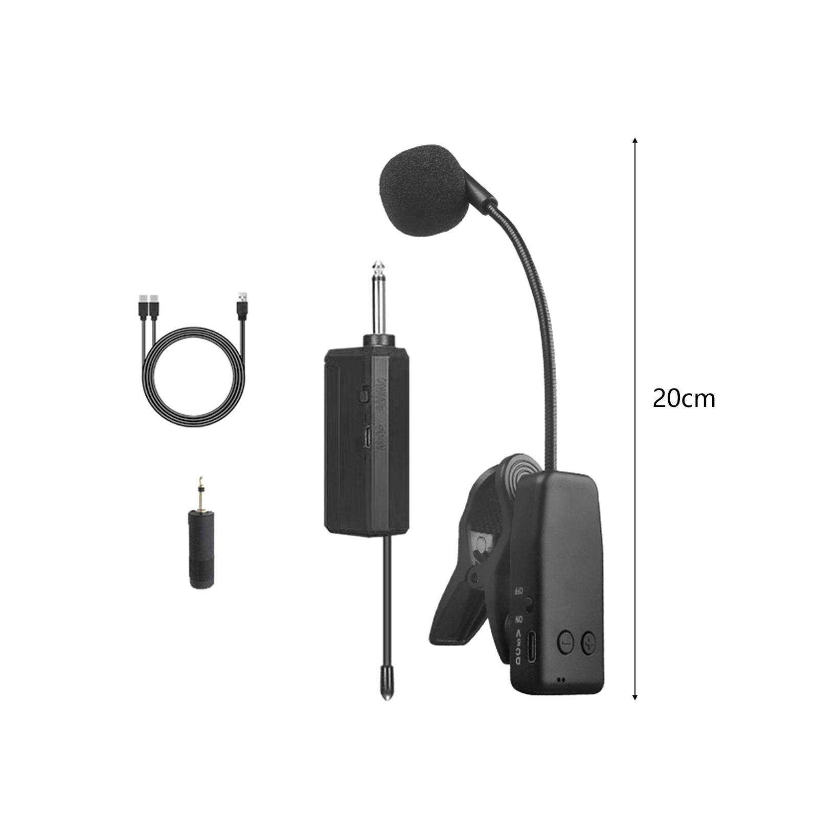 CCCUE Instrument Microphone Cordless Gooseneck System Bands Live Professional Durable Transmitters Clip Condenser Mic