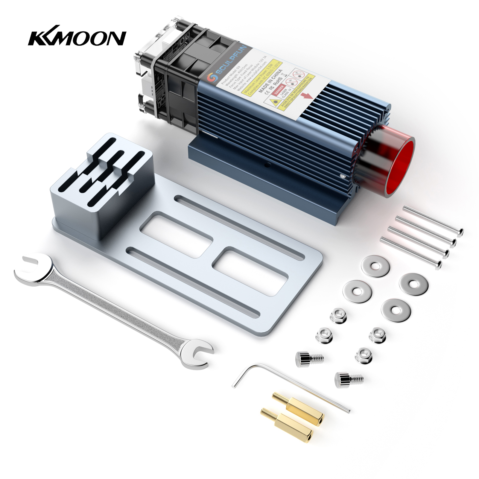 KKmoon Sculpfun S9 La-ser Engraver Module La-ser Head for Engraving Machine La-ser Cut-ter Wood Acrylic Cutting Metal Engraving
