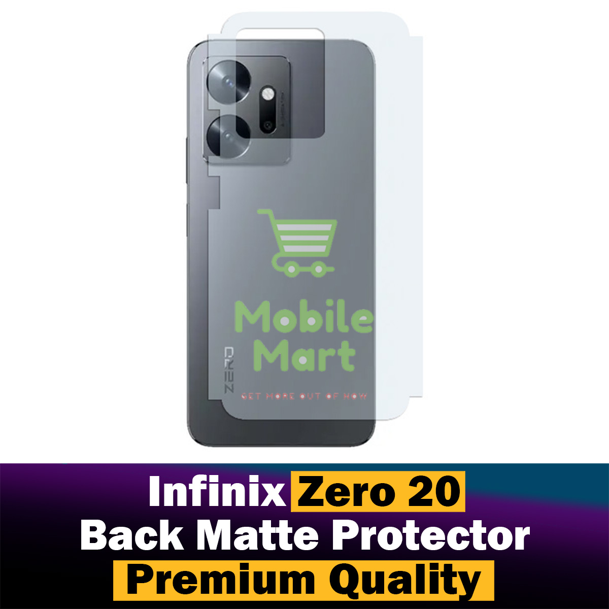 Infinix Zero 20 Back Protector Carbon Fiber Matte Soft Skin Sheet For Zero 20. 