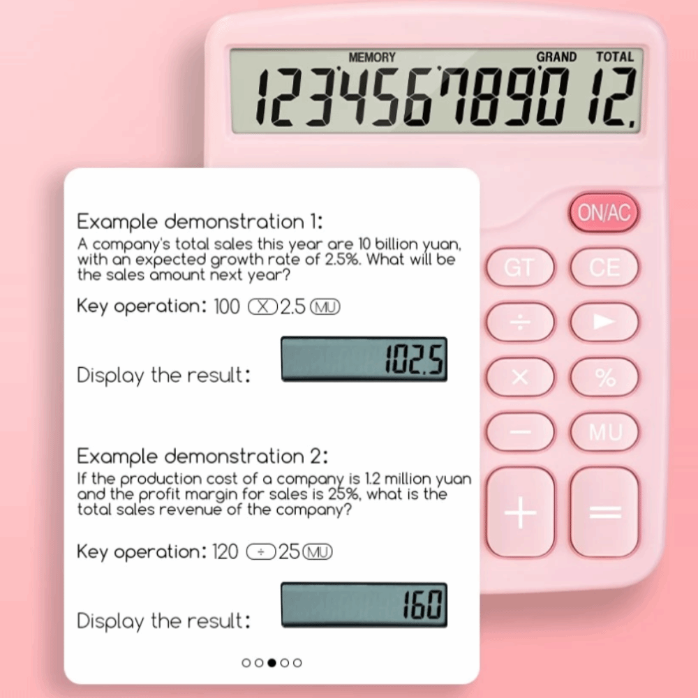 Finance 12 Digits Electronic Calculator Accounting Tools Lightweight ...