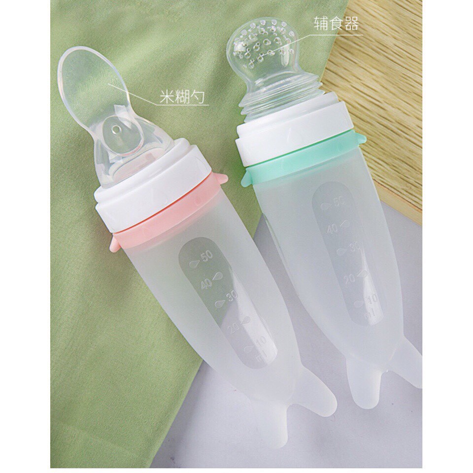 Bình thìa 2 trong 1 ăn dặm bột / hoa quả vcool