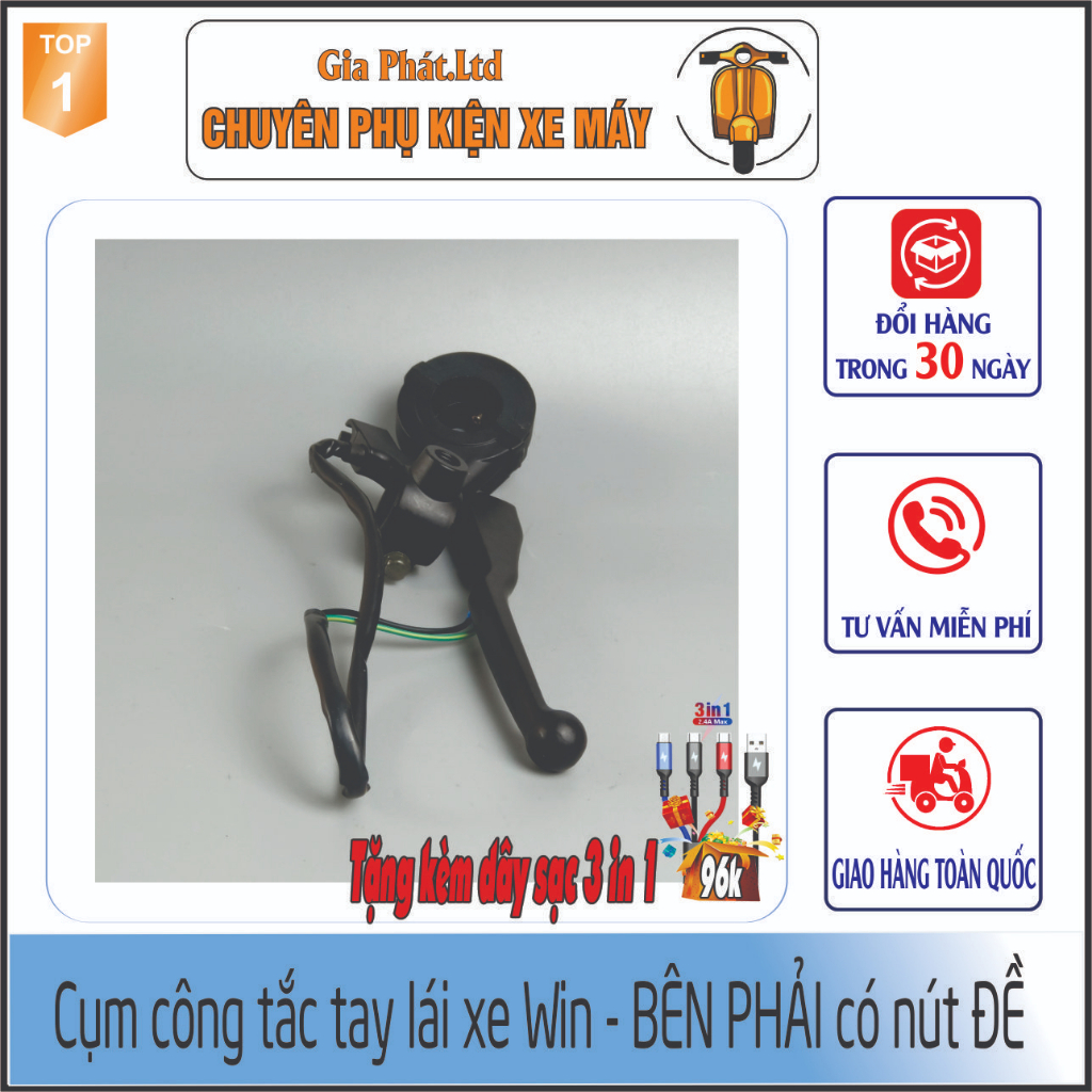 Cụm công tắc xe WIN 100  - [Kèm miễn phí dây sạc]