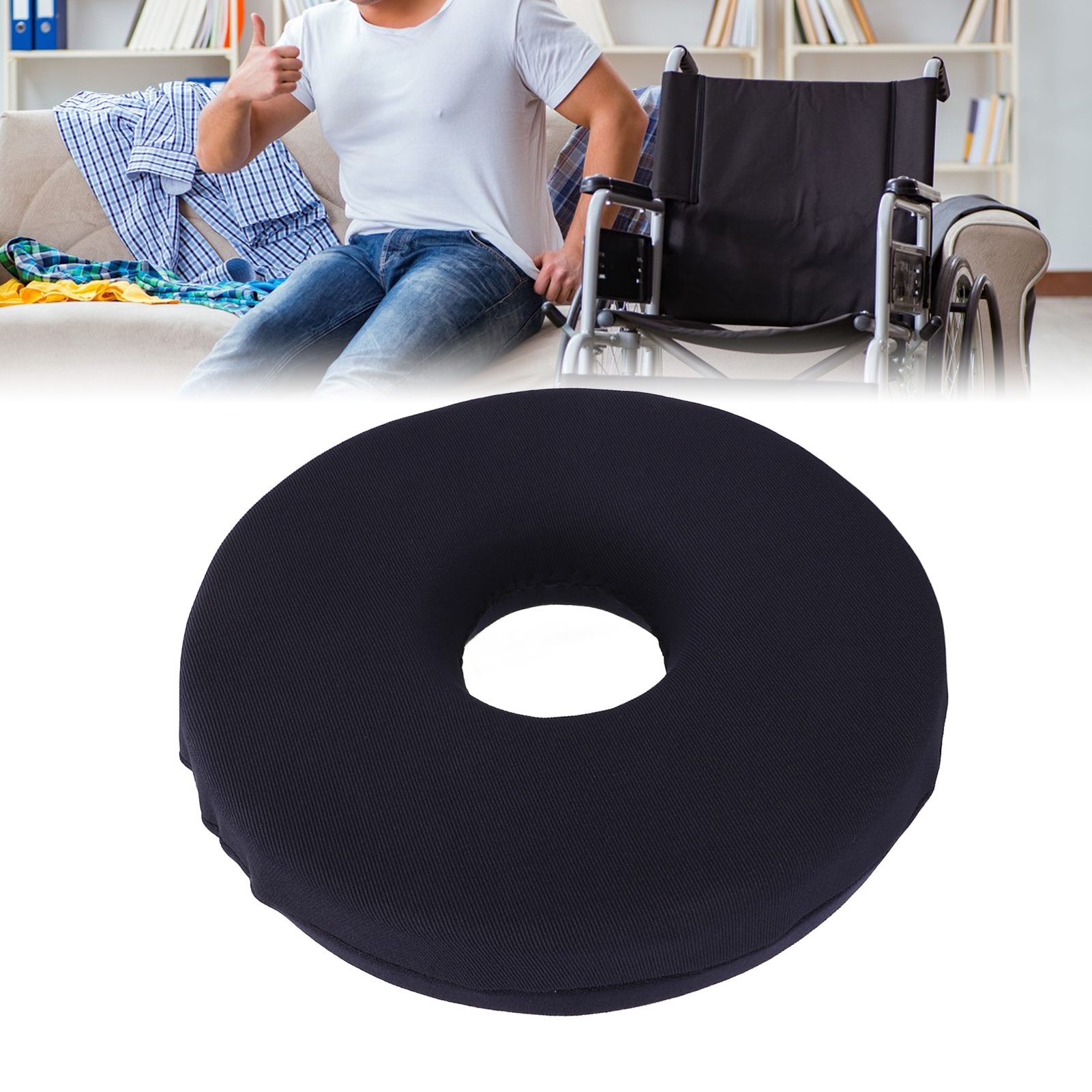 13.8in Donut Pillow Sitting Cushion Prevent Bedsore Pain Relief Circular Shaped Wheelchair Nursing Bed Sore Pad