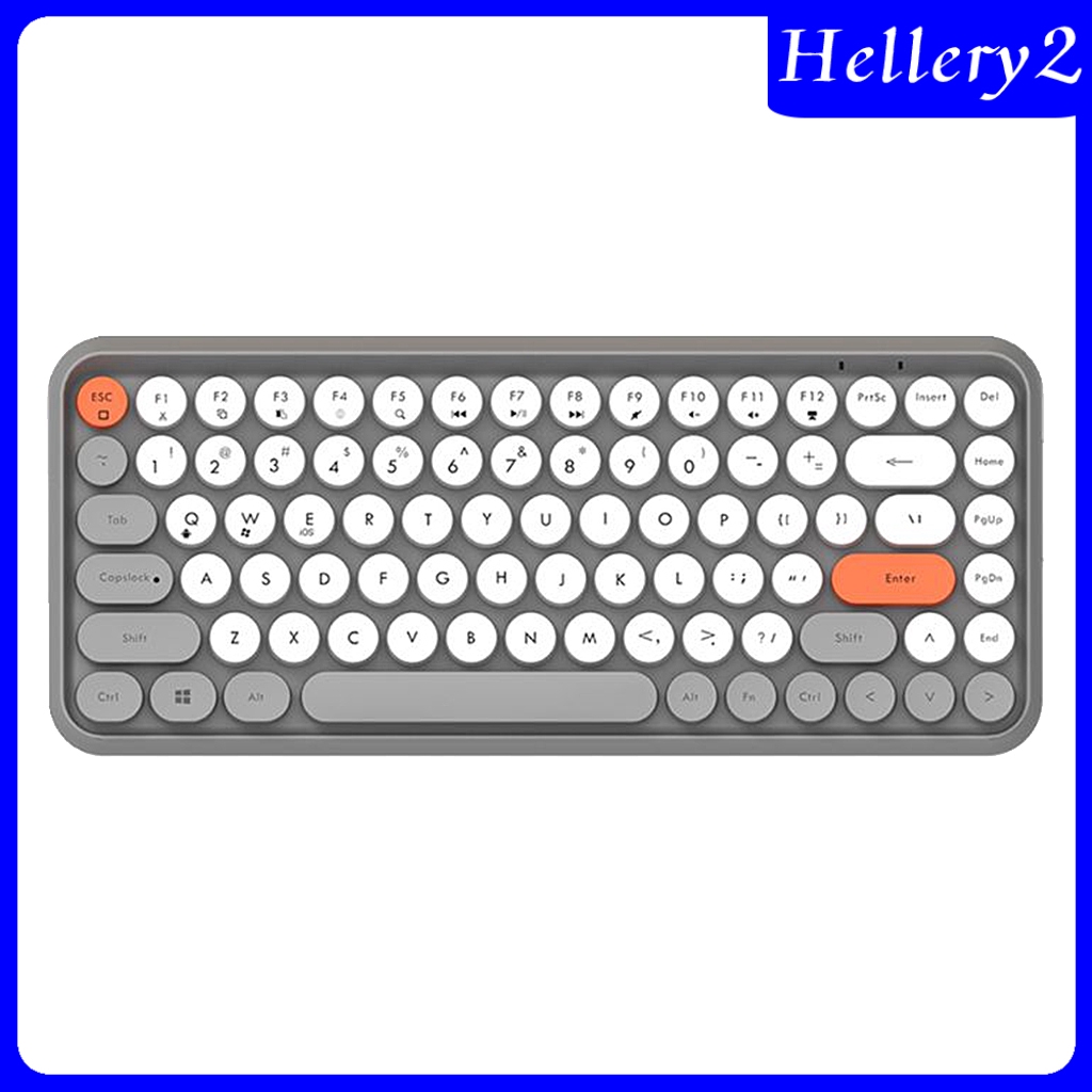 Ajazz Wireless Bluetooth Keyboard Compact Retro Round Keycaps 84-Keys Auto Sleep
