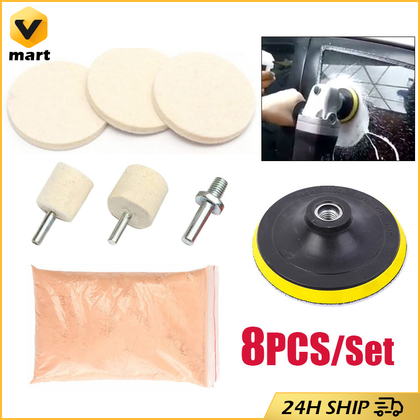 Glass Polishing Kit Windshield Scratch Remover Tool 70g Cerium Oxide + 2  Pad 