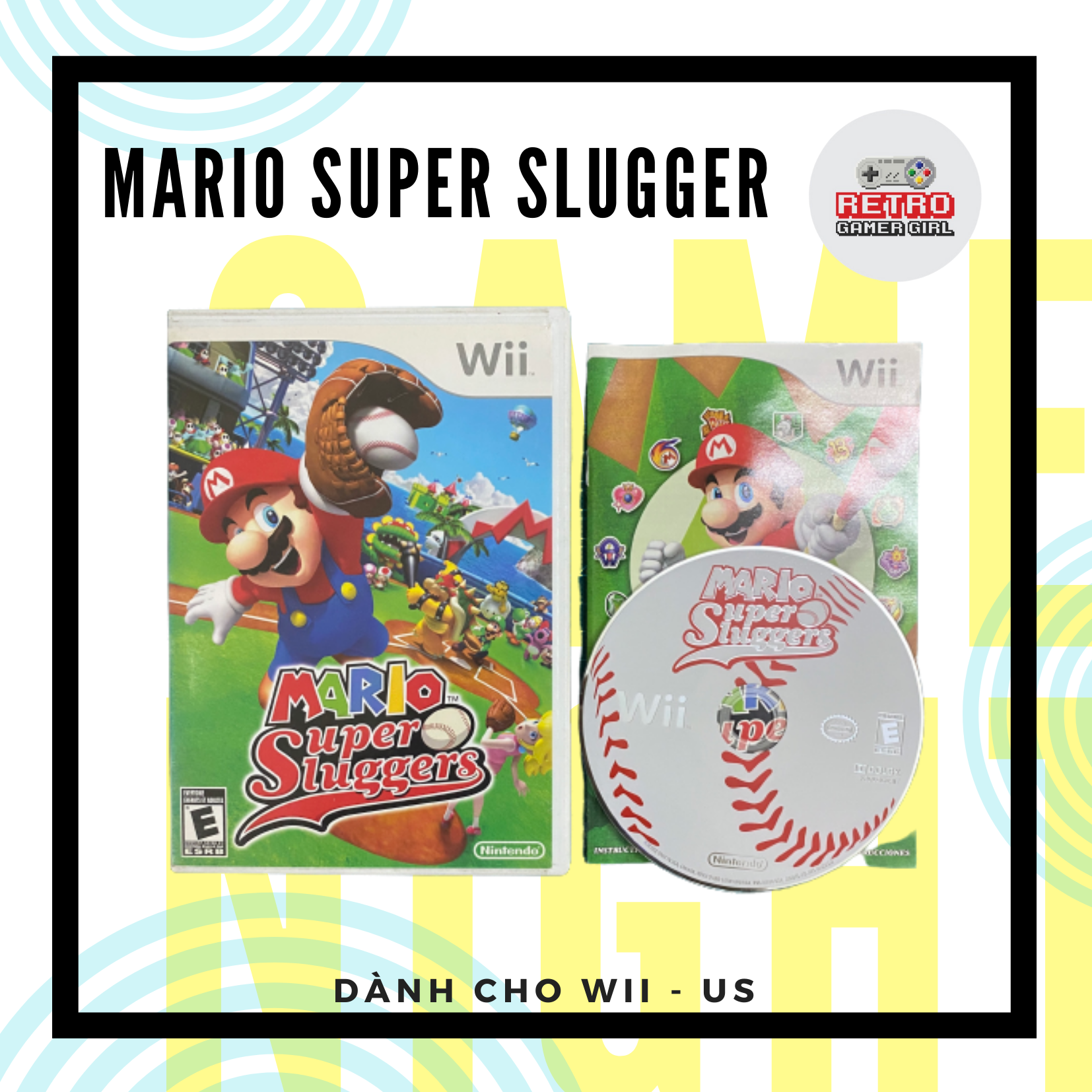 Đĩa game Mario Super Sluggers Wii hệ US