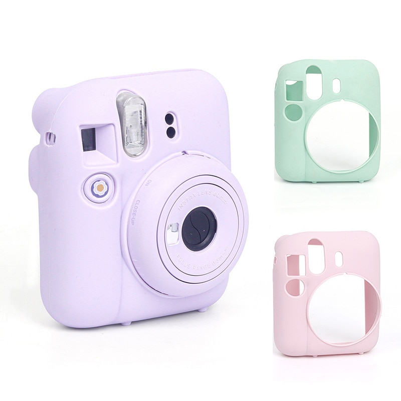 \'[;. Camera Silicone Case For Fujifilm Instax Mini12 Shell Protective Cover Soft Shell Solid Color Scratch-Proof Mini 12 Case