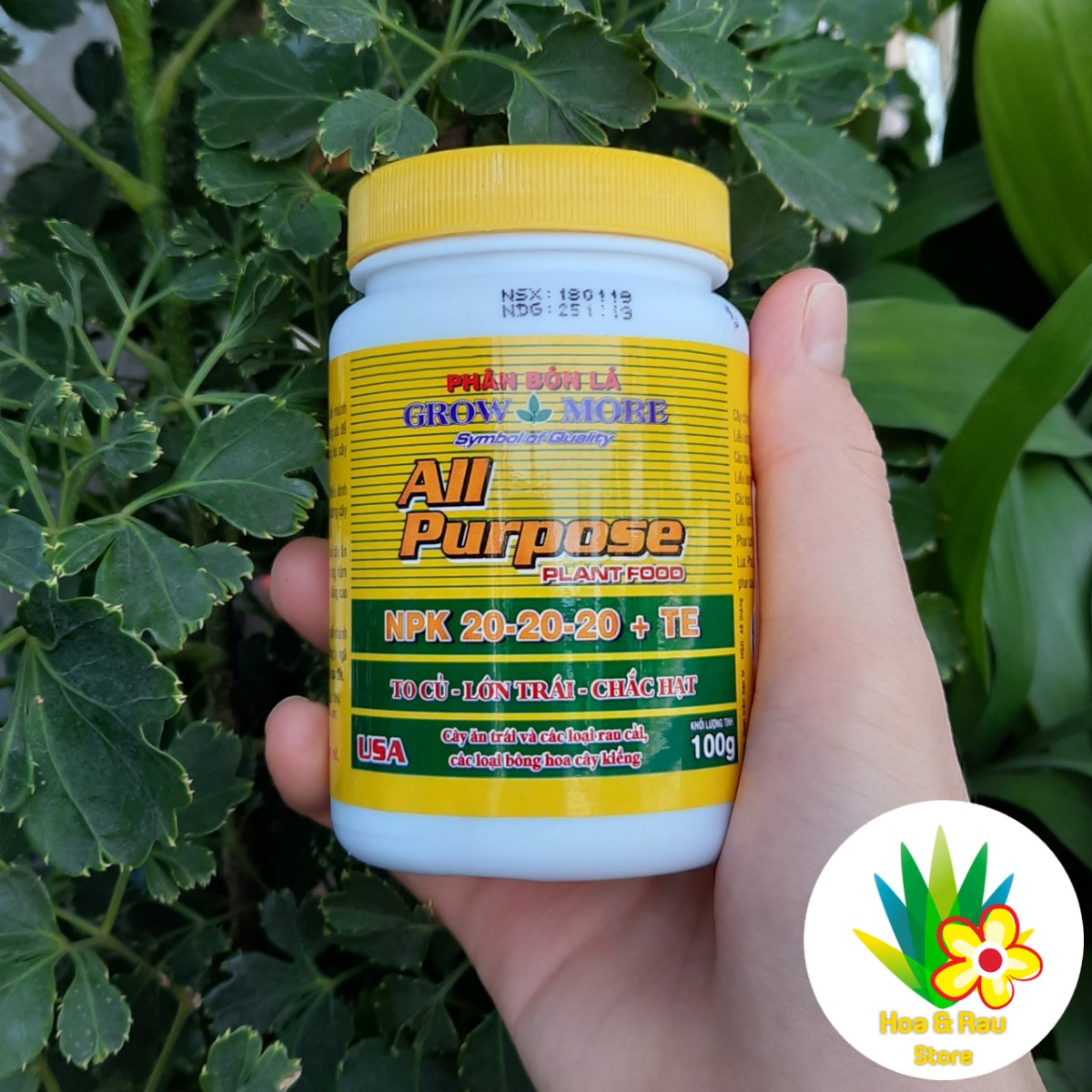 PHÂN BÓN LÁ GROWMORE (USA) - 20.20.20 TE 100GR