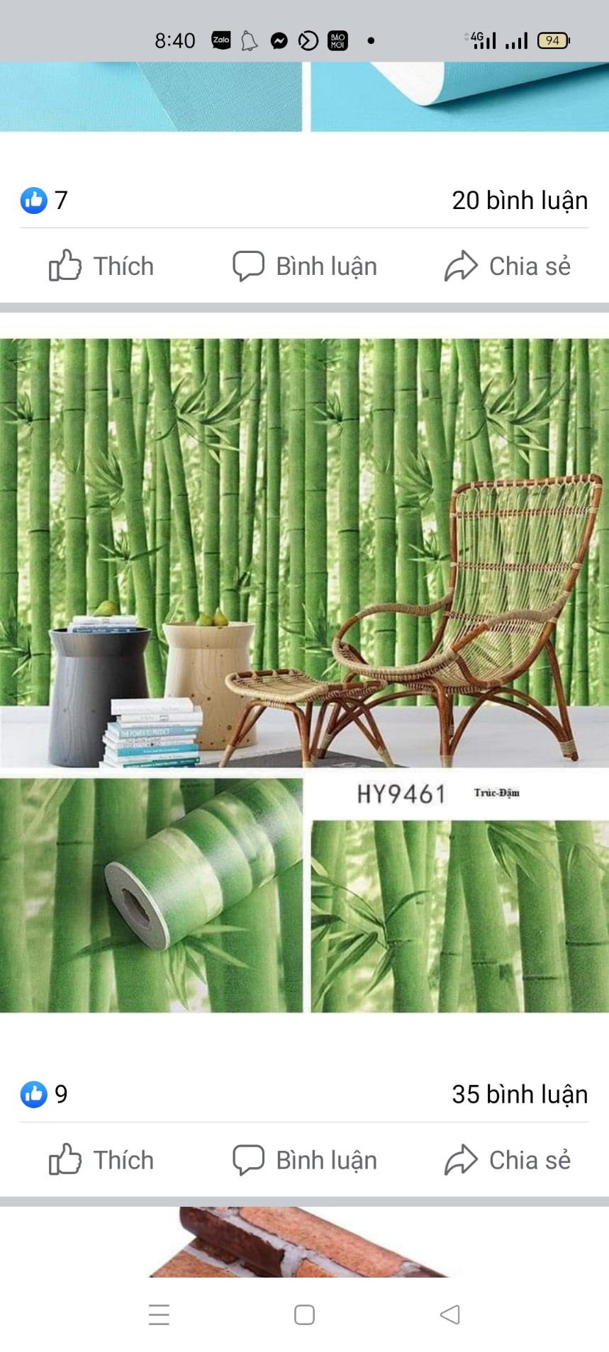 Giấy dán tường hình cây tre trúc đậm