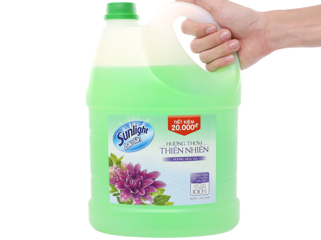 Nước lau nhà Sunlight hương lily và hương hoa hạ 3.8kg_xanh lá