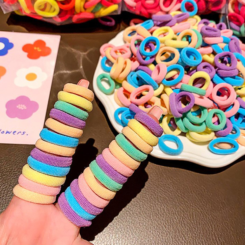 100PCS%20Colorful%20Basic%20Nylon%20Ealstic%20Hair%20Band%20Kids%20Girls%20Ponytail%20Holder%20Ties%20Scrunchie%20Mini%20Headwear%20Rubber%20Bands%20Hair%20Rope%20Netiie%20-%20Image%204