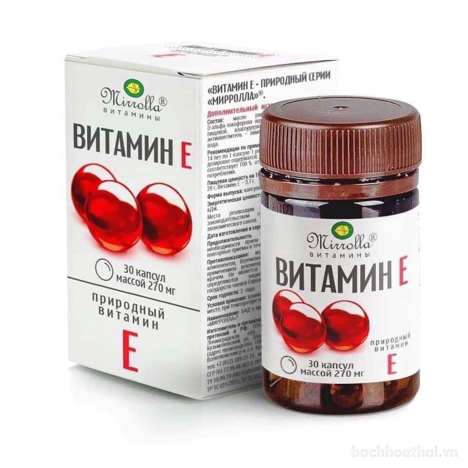 Viên Vitamin E đỏ Mirrolla Nga