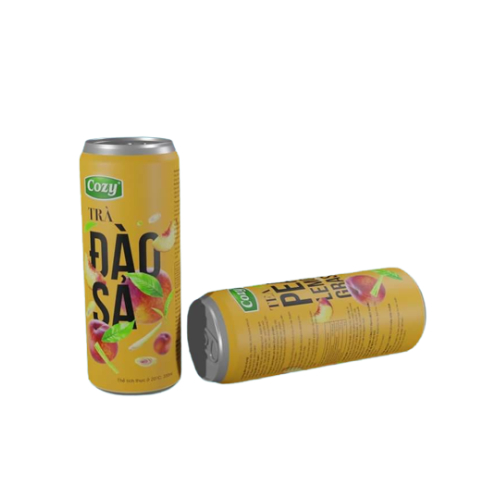 Lon trà uống liền cozy 320ml - trà đào sả/ bí đao