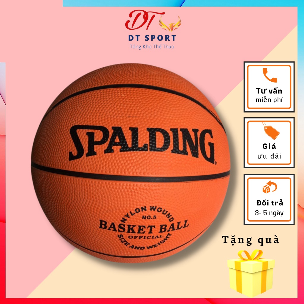 Quả bóng rổ da Spalding banh bóng rổ size 5,6,7 siêu bền Free Ship + Tặng quà chơi cho sân outdoor, indoor thumbnail