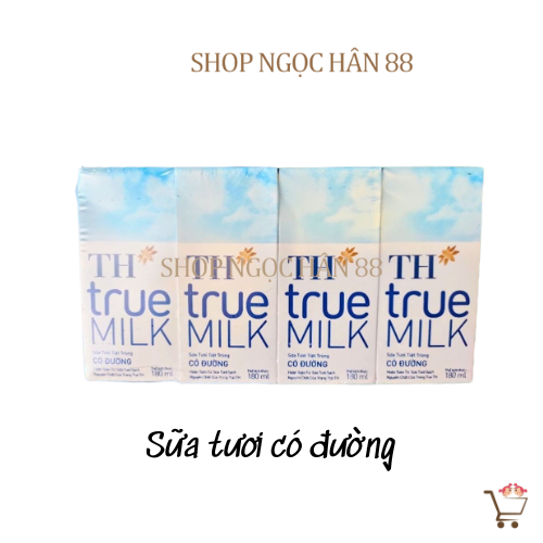 Lốc 4 hộp sữa TH true milk 180ml