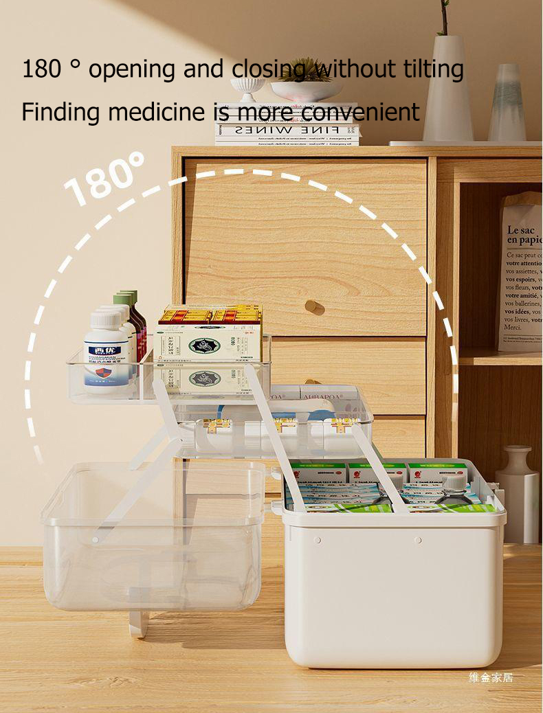 Medicine box for family use, large capacity, simple,multi-layer moisture-proof medicine box, multifunctional medical storage, medicine small medicine box