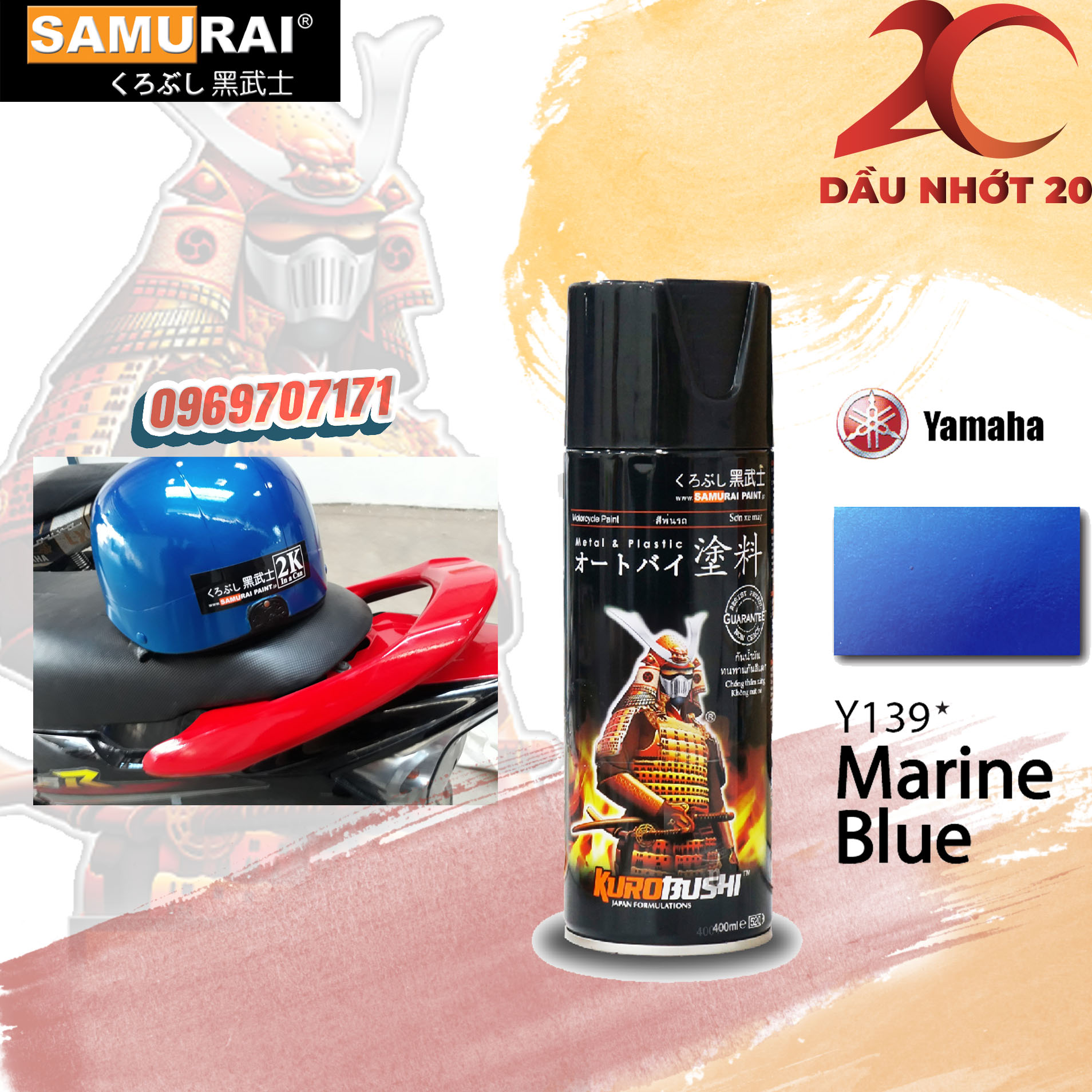 Samurai Paint chai sơn màu xanh Y139