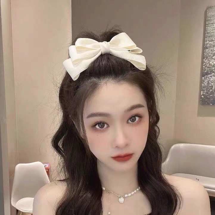 Kẹp Tóc Nơ Ba Lớp Thoát Hiểm Kiểu Công Chúa Đáng Yêu