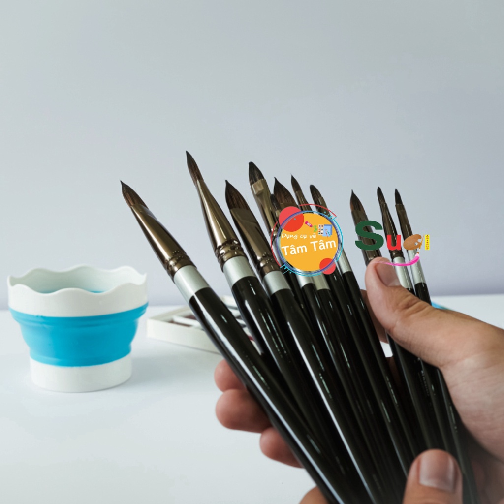 Cọ Vẽ Lông thú ( Lông Sóc )  Sunway Đầu Oval  B207 Filbert  Brush - Tâm Tâm - Sugi Art Shop
