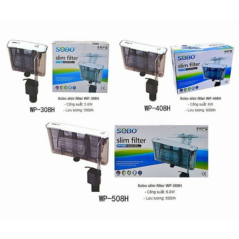 Lọc Thác SOBO WP-308H/ 408H/ 508H Cho Bể Cá Cảnh
