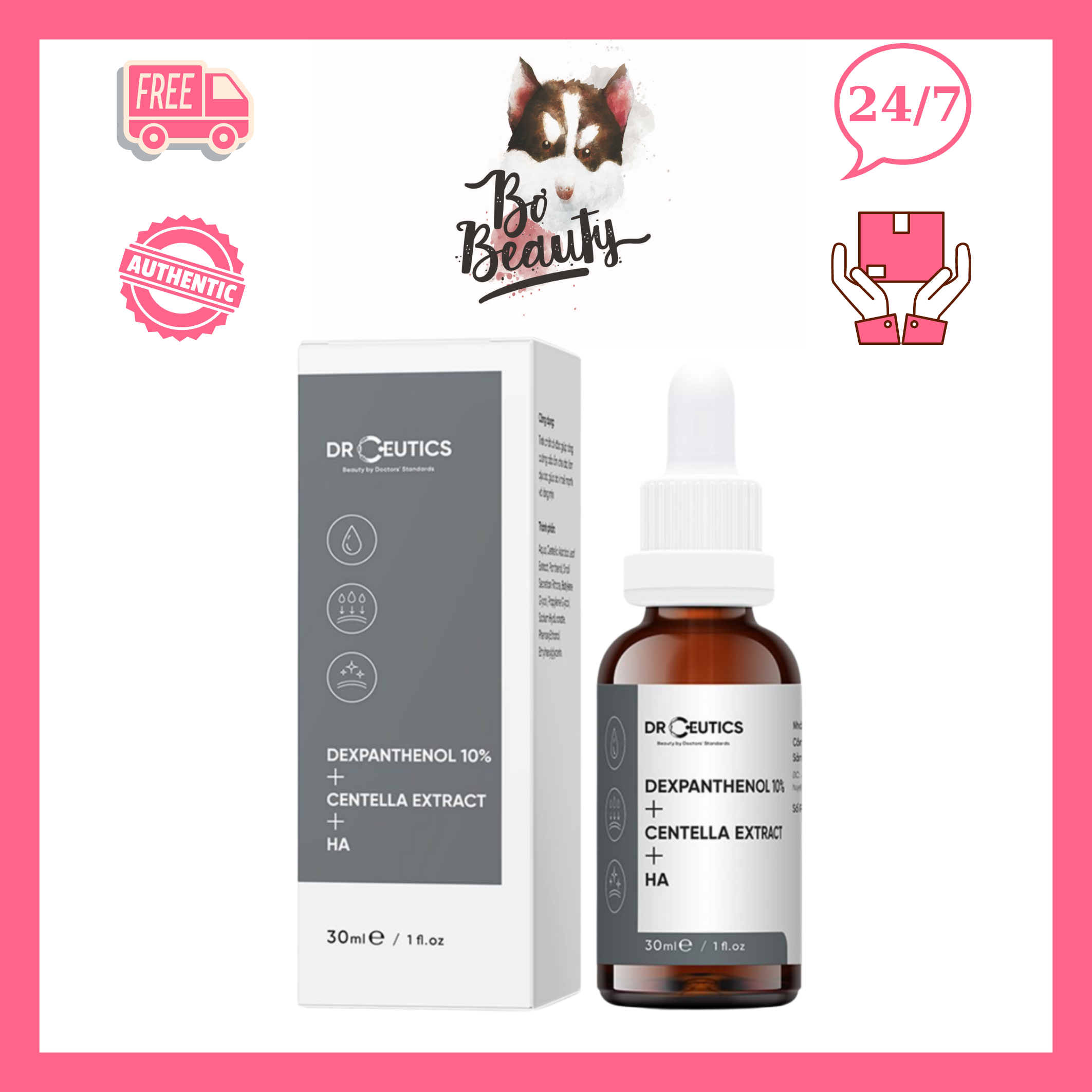 [FREESHIP]Tinh Chất Vitamin B5 Cấp Ẩm Và Phục Hồi Da DrCeutics Bơ_Beauty